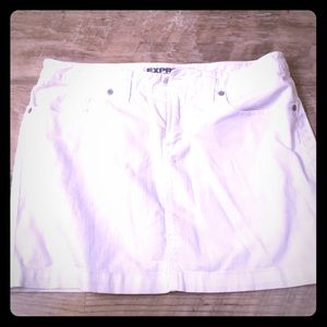 White Denim Mini Skirt